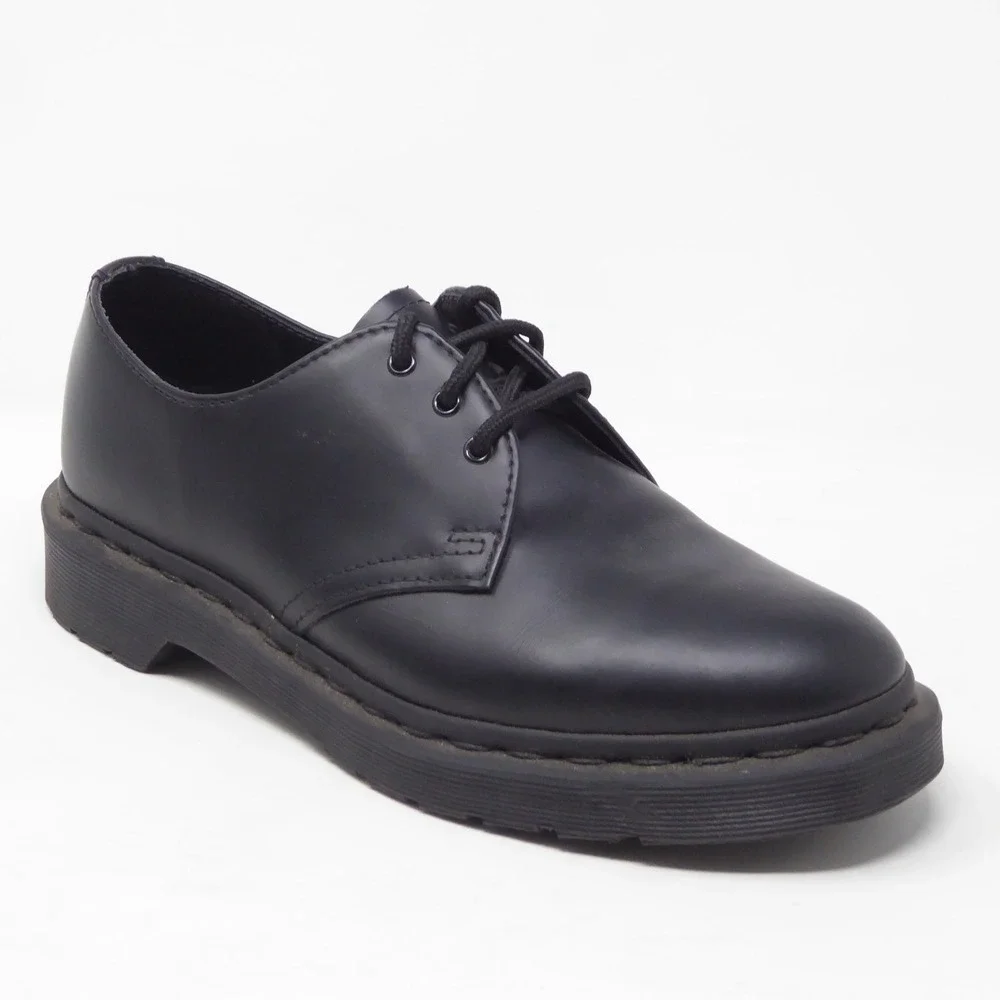 Dr. Martens Womens 1461 Mono Oxford Black Smooth Leather Shoes Size 7